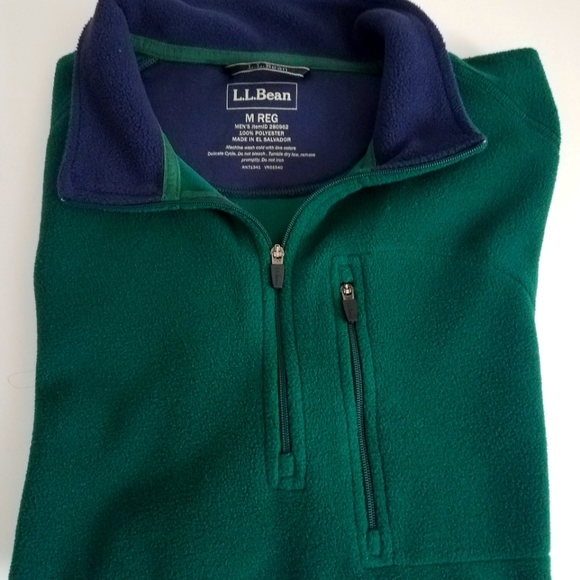 NWOT L.L BEAN 280962 Green Fleece Pullover Sweater Sz M - Picture 1 of 5